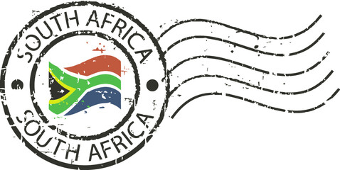 Postal grunge stamp 'South Africa'