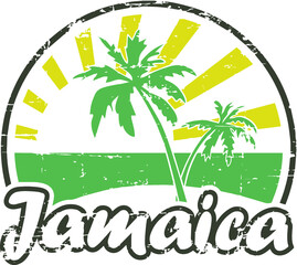 Grunge rubber stamp 'Jamaica' - obrazy, fototapety, plakaty