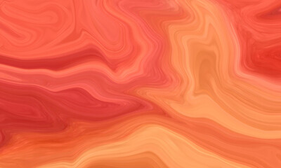 Abstract background with reds, oranges and yellows with paint stroke, marble effect and swirls and waves with empty copy space with room for text. Great for backdrops, banners, textiles and packaging.