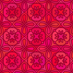 Abstract vector background Seamless ornamental grid texture Red color