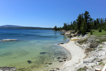 Yellowstone Lake and Mountains