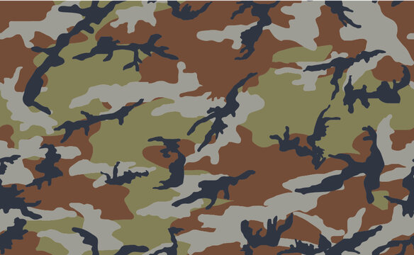 Camouflage seamless pattern. Woodland color scheme.