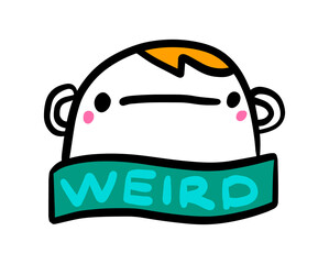 Weird hand drawn vector illustration in cartoon comic style man crazy depressive