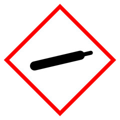 Warning gas cylinder vector sign isolated on white background, dangerous chemical symbol