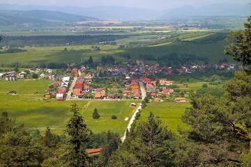 Village under Chopok peak - Pavcina Lehota view from Demanovska mountain.