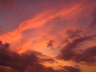 Wallpaper ciel rose orange