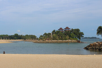 Palawan Beach coast in Sentosa, Singapore