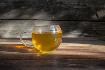 green tea in a transparent cup