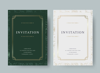 Vintage floral luxury vector invitation card template