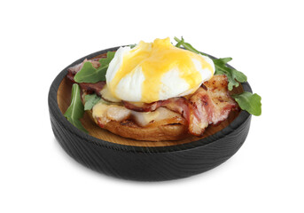 Fresh delicious egg Benedict isolated on white