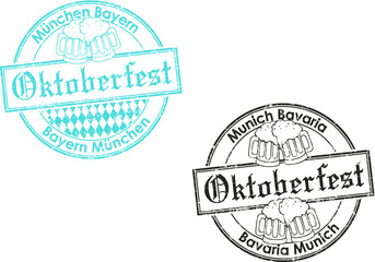 Two grunge stamp 'Oktoberfest'