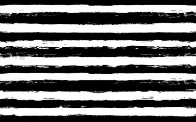 Hand drawn striped pattern, grunge stripe seamless background, black and white brush strokes. vector grungy stripes, paintbrush line backdrop