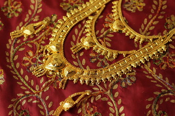 Golden set of indian arab women jewelry