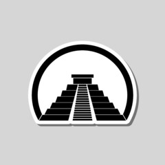 Chichen Itza Sticker icon isolated on gray background