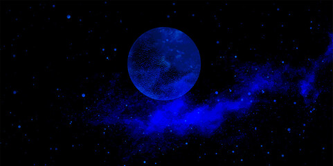 Obraz na płótnie Canvas Full moon isolated on dark background. Magic vector elements