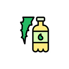Bottle aloe vera icon. Simple color with outline vector elements of healing plant icons for ui and ux, website or mobile application