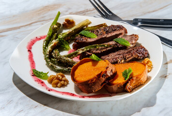 Steak Asparagus Sweet Potato