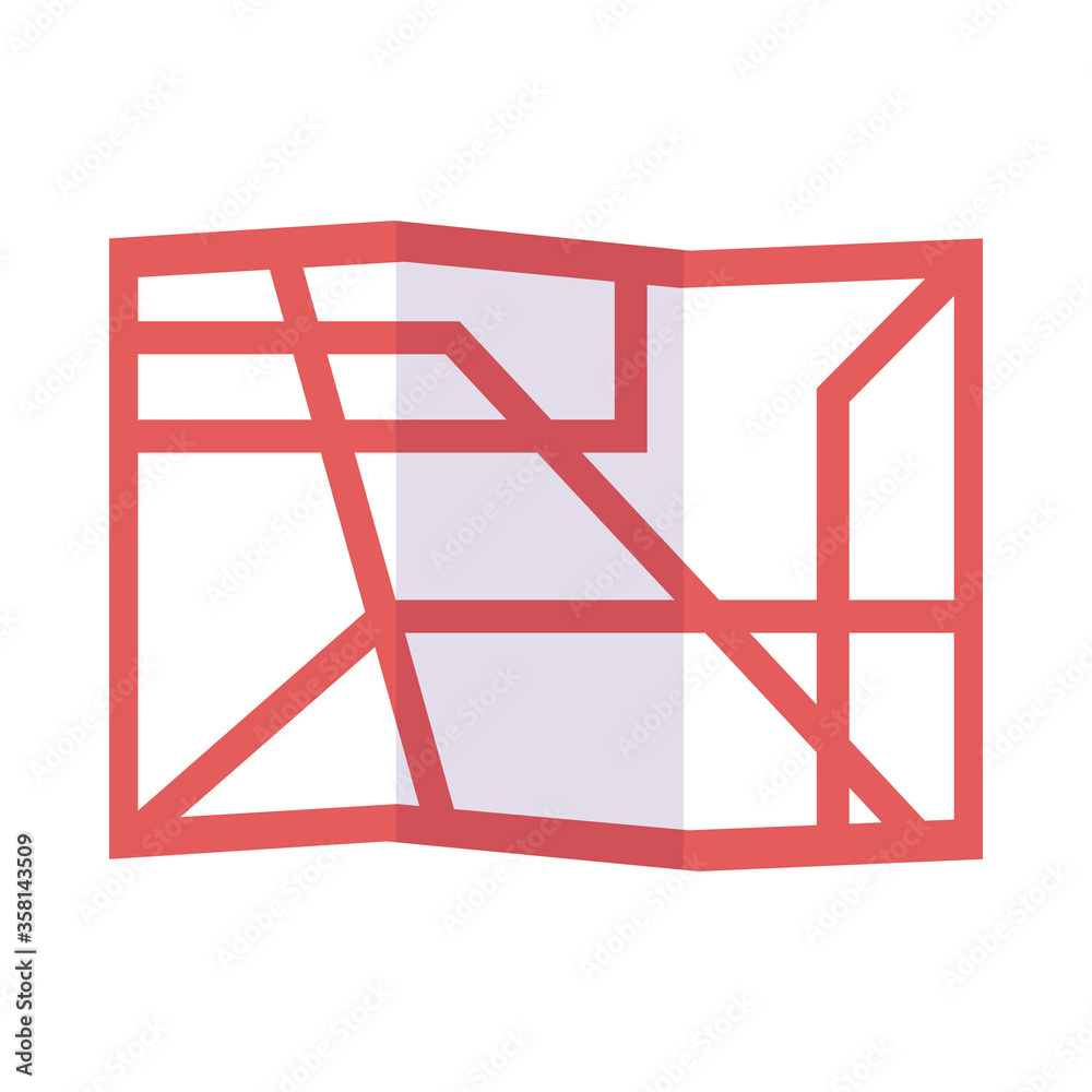 Poster isolated red map vector design