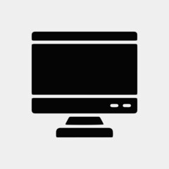 Computer Screen With Black Icon and White Background