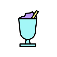 Ice cream, cocktail icon. Simple color with outline vector elements of freeze sweet icons for ui and ux, website or mobile application