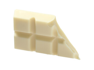 Piece of delicious chocolate bar isolated on white