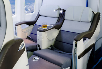 Seat rows in an airplane cabin