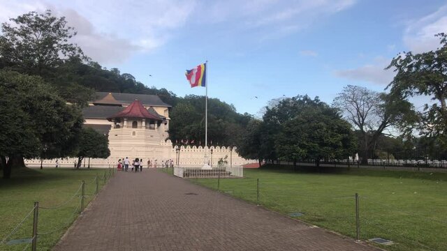 Kandy, Sri Lanka, flag in the background Sri Dalada Maligawa