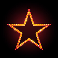 Star neon sign for text banner