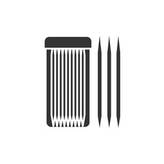 Bamboo recyclable toothpicks black glyph icon. Dental care symbol. Organic, natural material. Zero waste lifestyle. Eco friendly. UI UX GUI design element