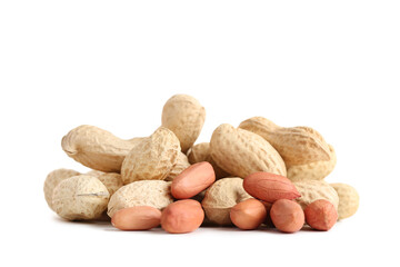 Peanuts in shell isolated on white background