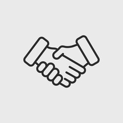 Fototapeta premium Handshake outline icon. Business handshake, Partnership icon concept. Simple outline icon isolated on white background. Vector illustration