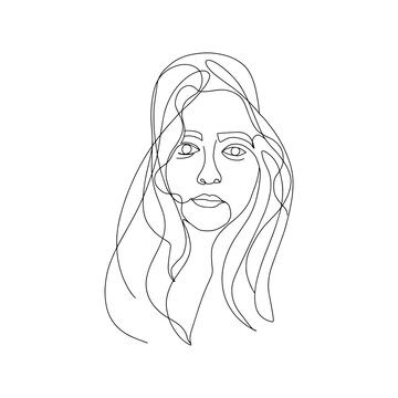 woman beauty minimalist, vector stock illustration