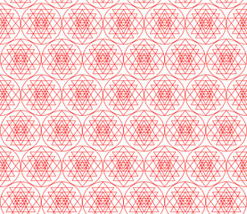 Shri Yantra symbol pattern in red, sacred geometry background