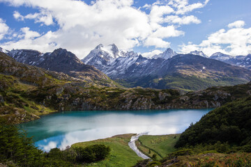 Laguna del Caminante, a lagoon in Ushuaia, Tierra del Fuego island, Patagonia Argentina, South America