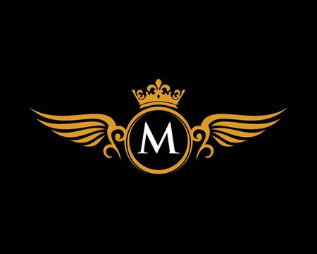M letter initial with crown and exclusive crest