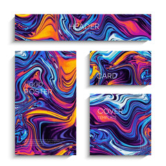 Abstract liquid painting, can be used as a trendy background for wallpapers, posters, cards, invitations, websites. Modern artwork. Marble effect painting. Mixed blue, purple and red paints. EPS 10 