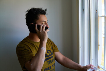 Man talking on a cell phone