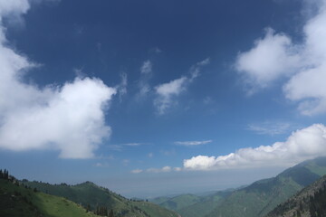 clouds in the mountains
