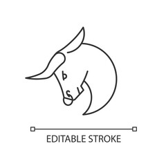 Obraz premium Taurus zodiac sign pixel perfect linear icon. Astrological bull thin line customizable illustration. Contour symbol. Bullfight, corrida mascot. Vector isolated outline drawing. Editable stroke