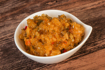 Relish sauce with cucumbers and mustard