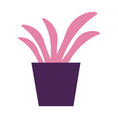 Isolated plant inside pot vector design