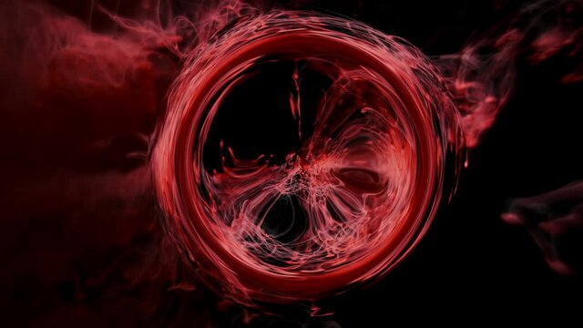 Red color paint ink drops in water slow motion art background. abstract wallpers