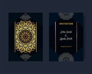 Invitation Card template with luxury mandala design