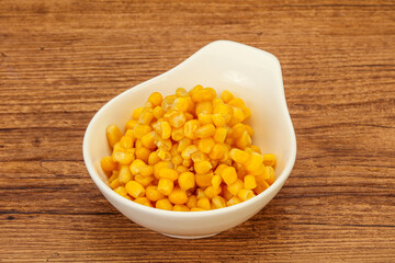 Sweet corn seeds in the bowl
