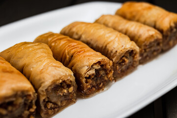 A close-up of turkish dessert baklava