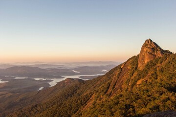 Naklejka na ściany i meble View of a Brazilian mountain called Serra do Lopo, in Extrema, Minas Gerais