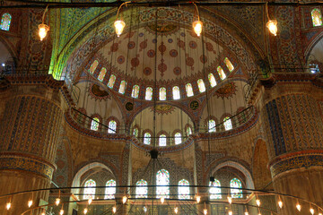 Fototapeta na wymiar Sultan Ahmet Mosque interior details