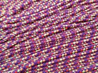 Close up prusik rope texture. Prusik  rope sometime used as rope bracelet.