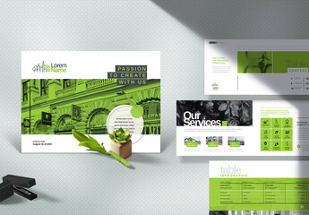 Corporate Landscape Profile Brochure Green Layout