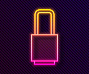 Glowing neon line Lock icon isolated on black background. Padlock sign. Security, safety, protection, privacy concept. Vector Illustration